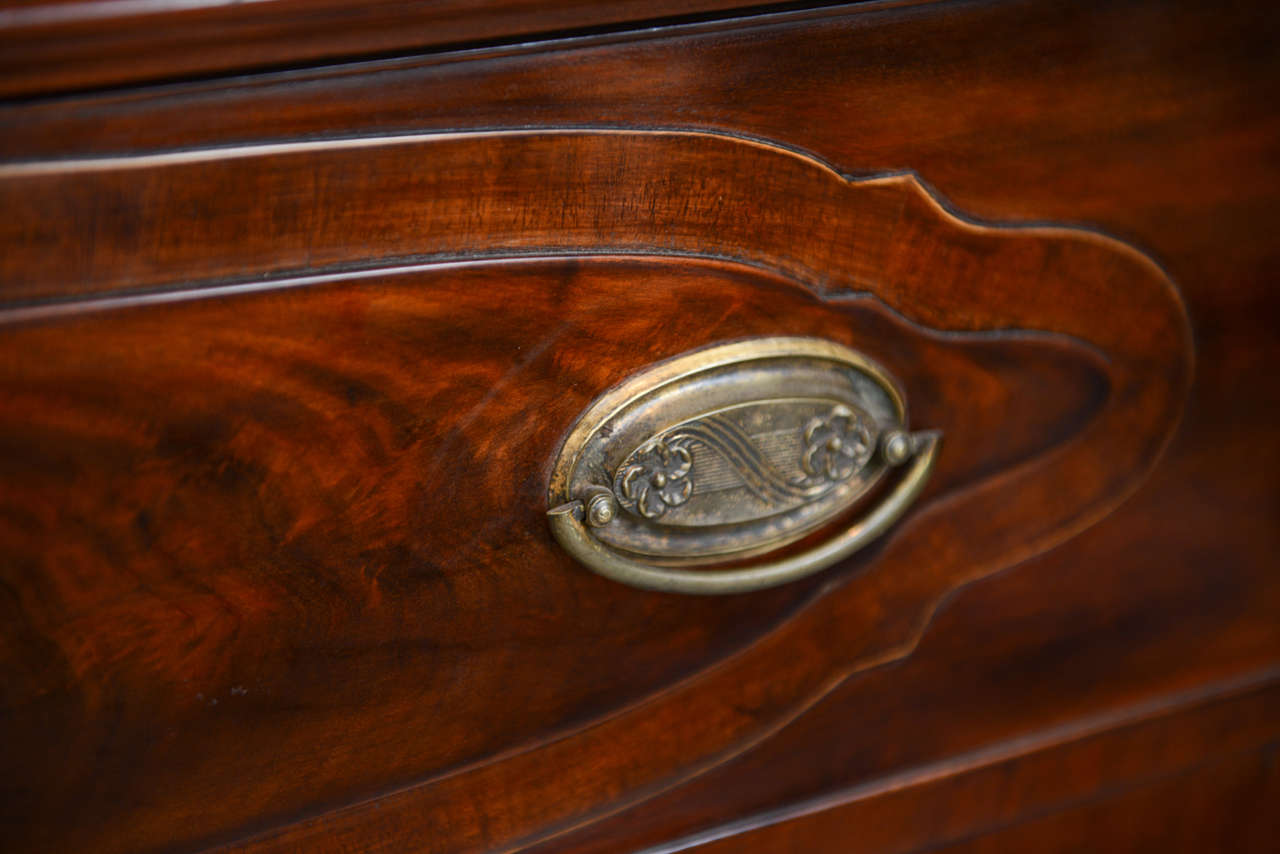 Glass Fine Baltic Neoclassic Mahogany Breakfront, Late 18th Century For Sale