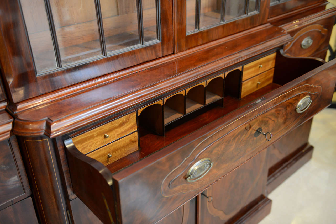 Fine Baltic Neoclassic Mahogany Breakfront, Late 18th Century For Sale 3