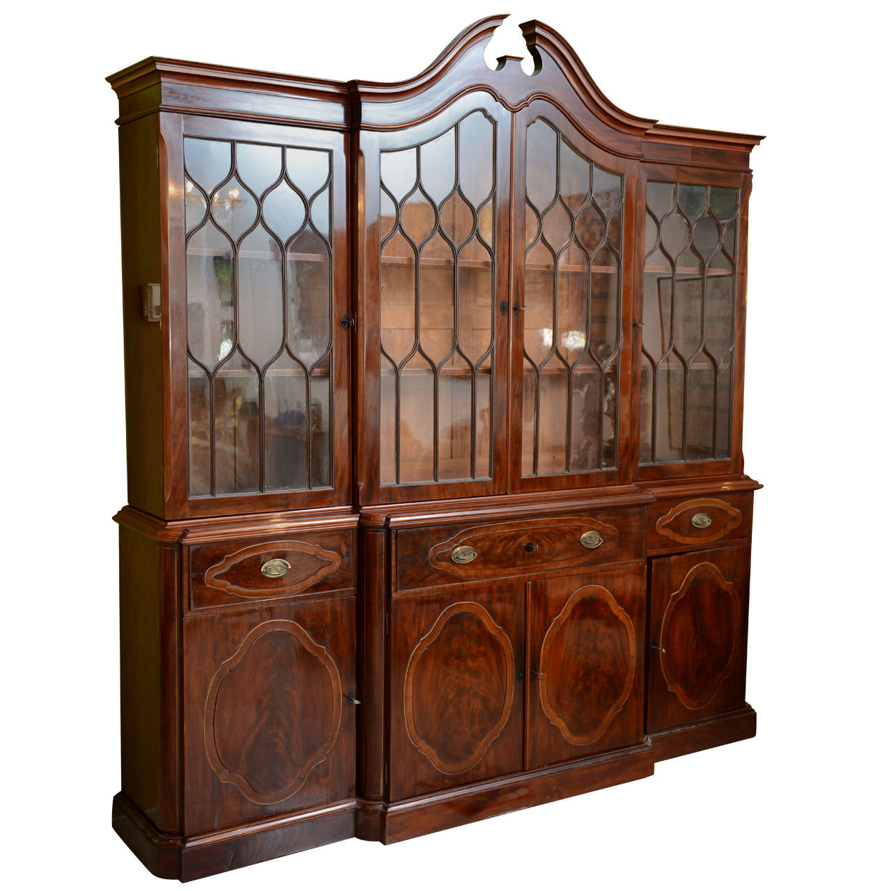 Fine Baltic Neoclassic Mahogany Breakfront, Late 18th Century For Sale