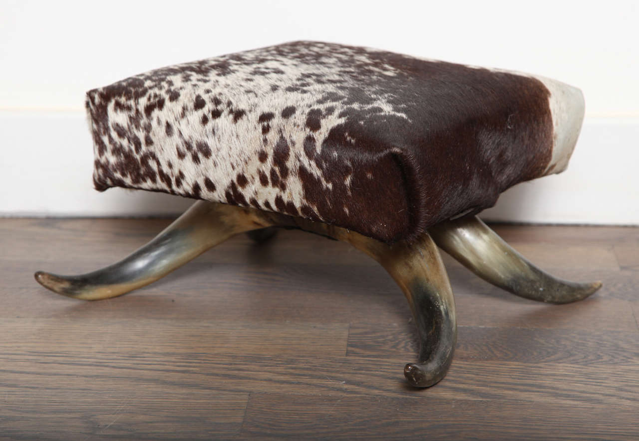 Small foot stool with horn legs