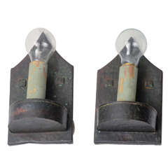Antique Pair American Arts 
Crafts Patinated Copper Wall Sconces