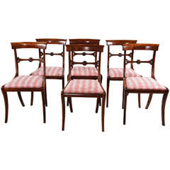 Set of Six Regency Mahogany Side Chairs
