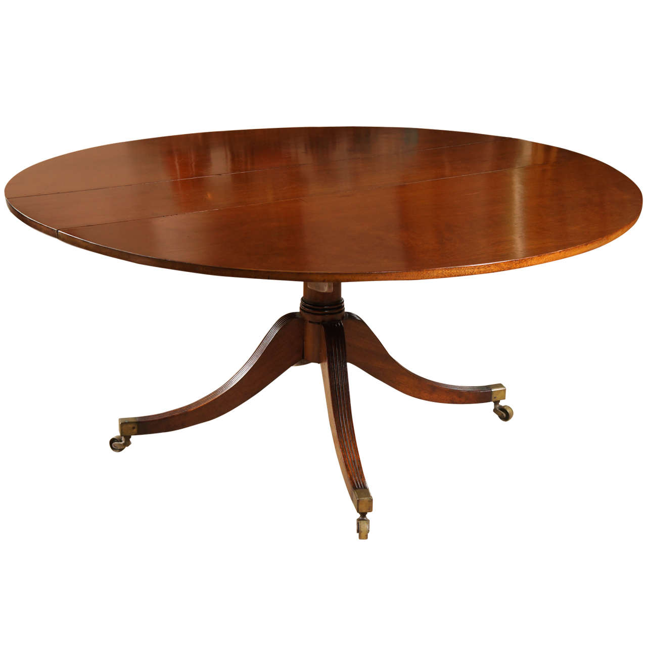 English Mahogany Drop-Leaf Dining Table For Sale