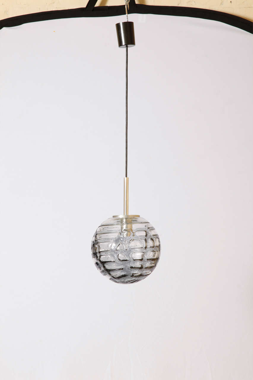 Doria Bubbled Glass Textured Pendant, Germany, 1960's In Good Condition In Antwerp, BE