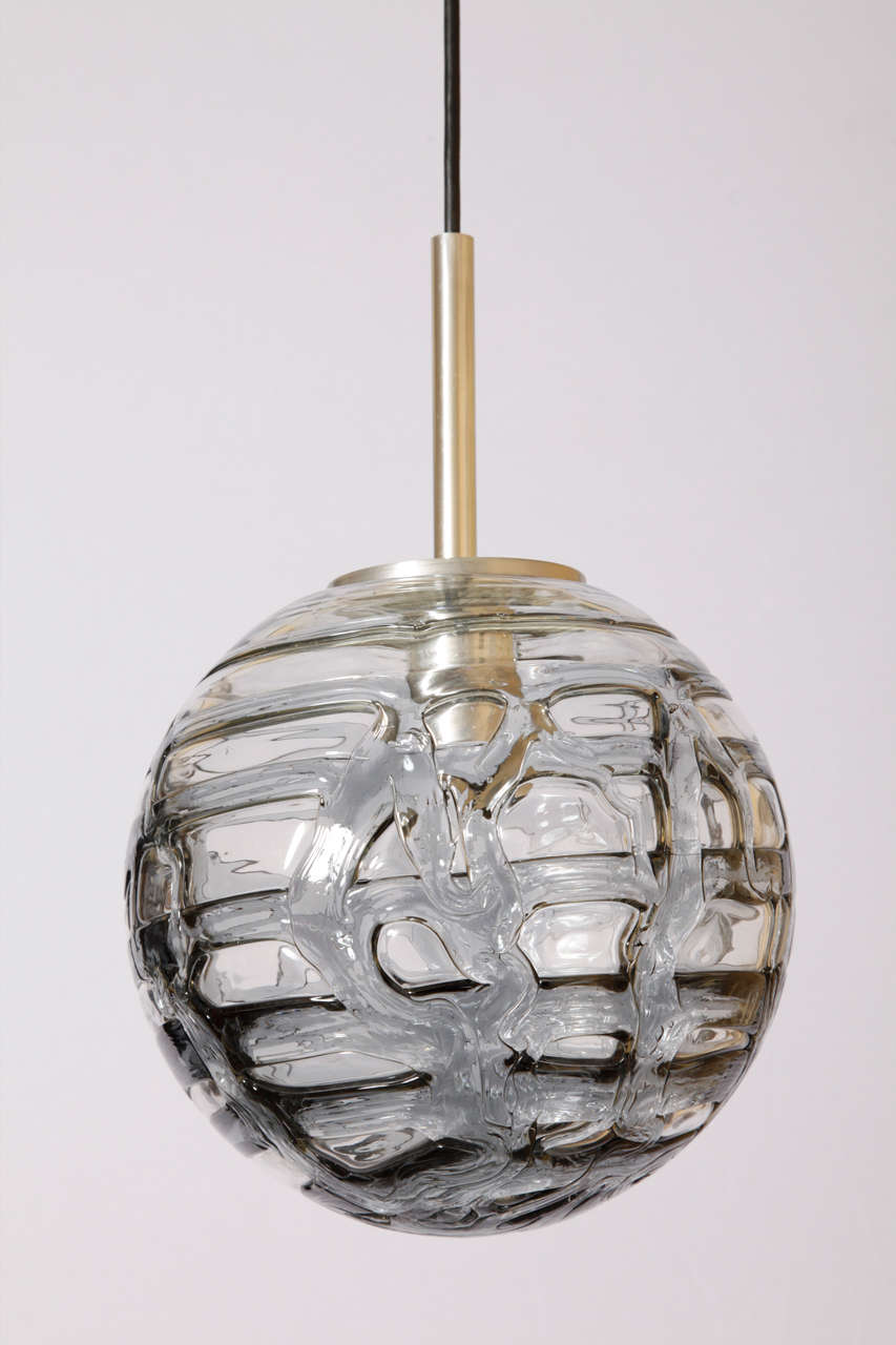 Mid-20th Century Doria Bubbled Glass Textured Pendant, Germany, 1960's