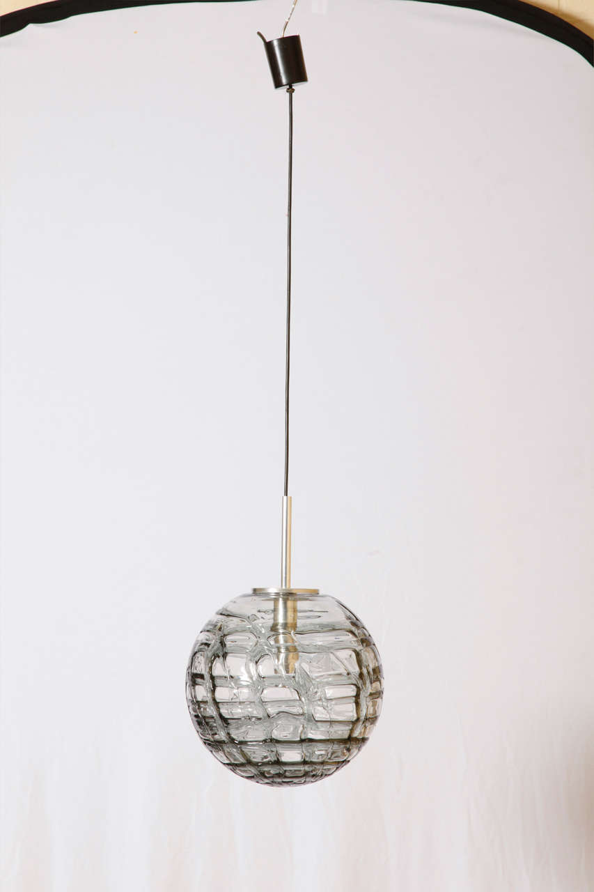 Blown Glass Doria Bubbled Glass Textured Pendant, Germany, 1960's