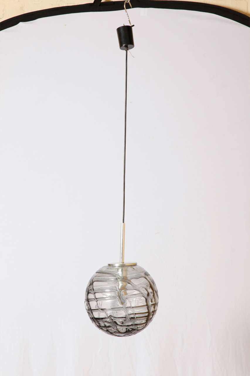 Doria Bubbled Glass Textured Pendant, Germany, 1960's 2