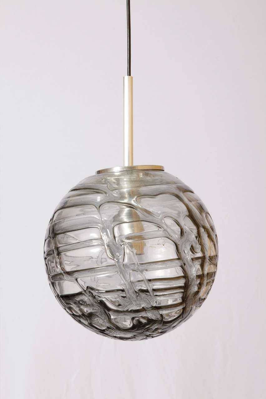 Doria Bubbled Glass Textured Pendant, Germany, 1960's 3