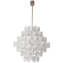 Executive Vistosi Ice Glass Disc Chandelier 1