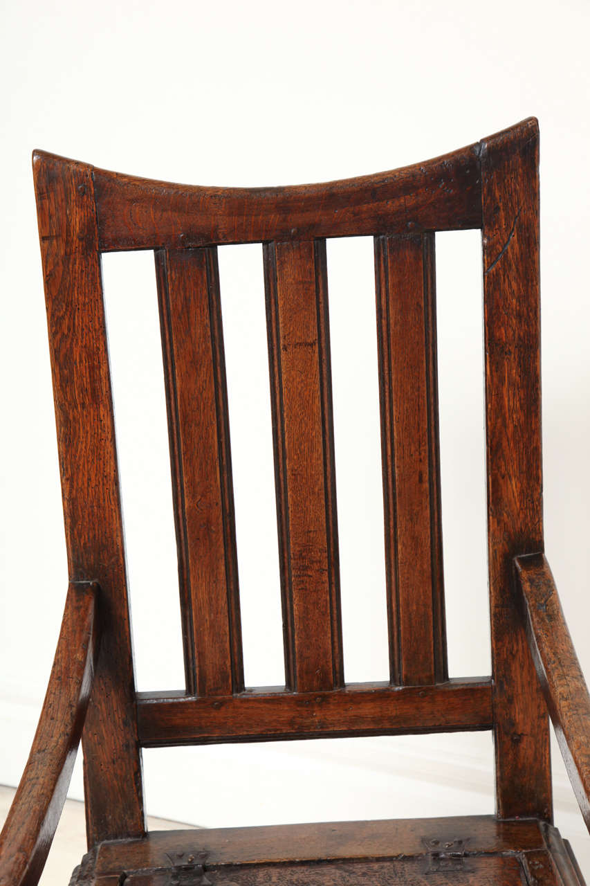 18th Century and Earlier Early 18th Century French Oak Armchair