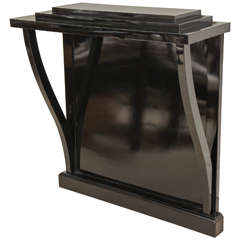 Italian Black Lacquer Wall Mounted Console Table