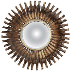 Round Gilt Iron "Eyelash" Mirror
