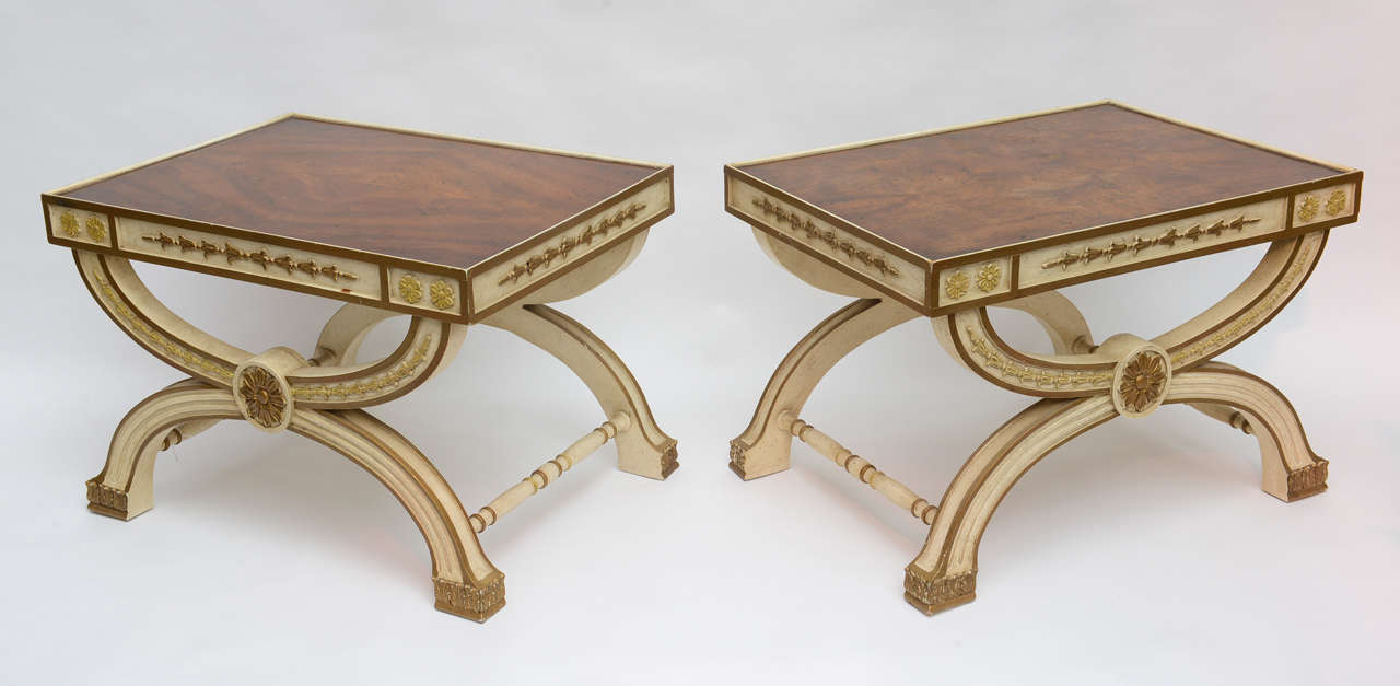Neoclassical Pair of Italian End Tables