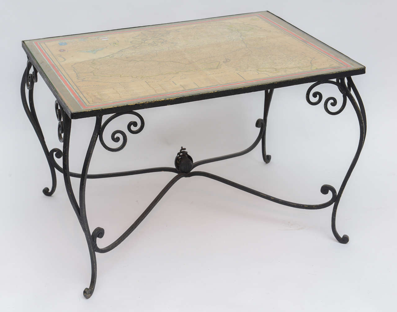 French Map Wrought Iron Table For Sale 3