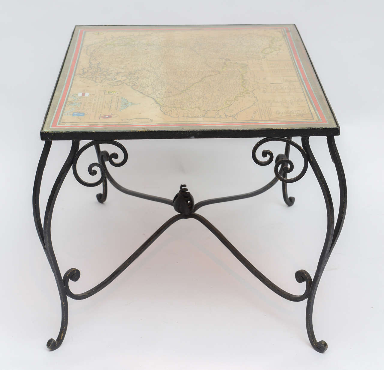 French Map Wrought Iron Table For Sale 4