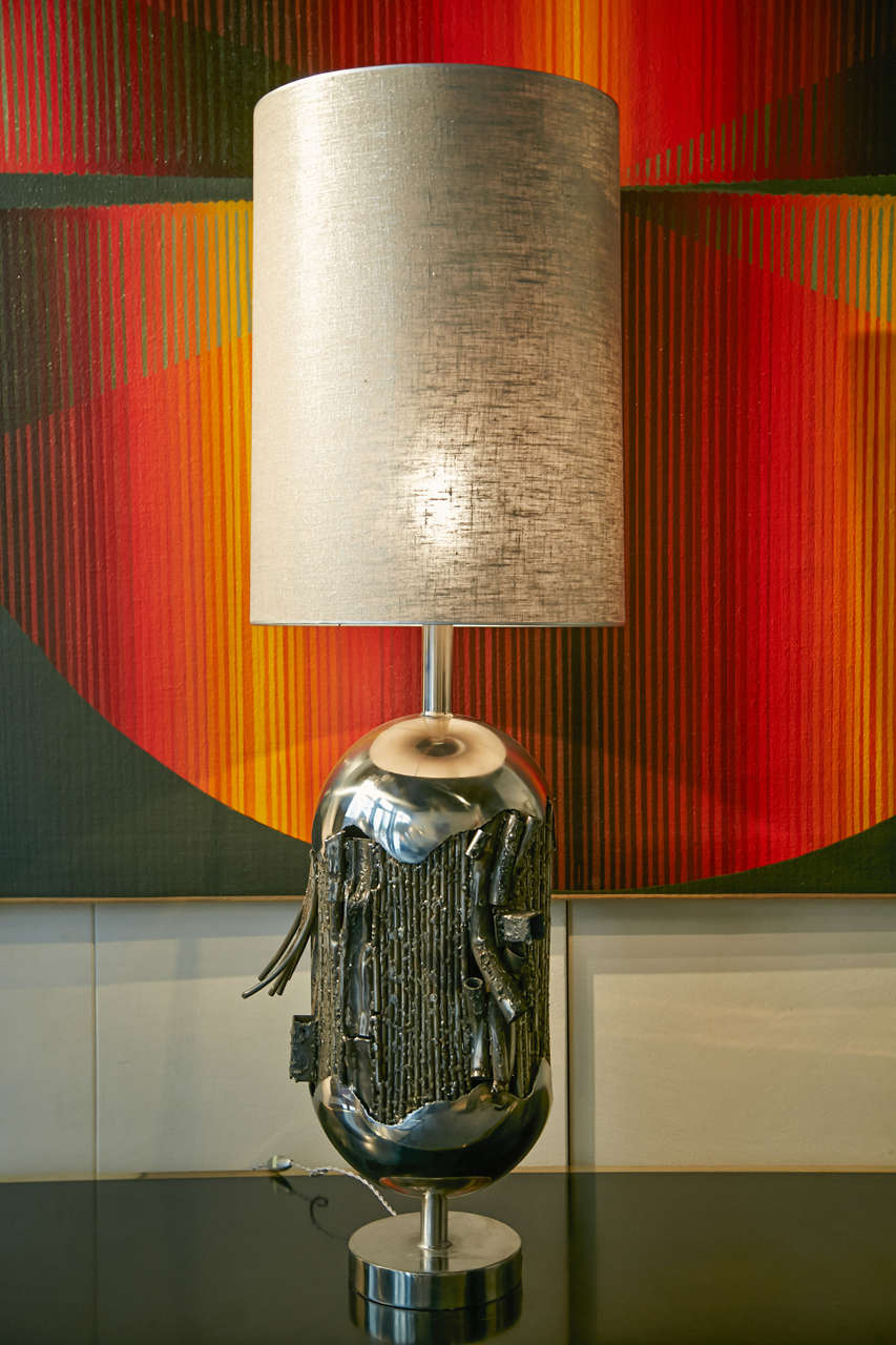 Spectacular Sculpted Lamp by René Broissand For Sale 3