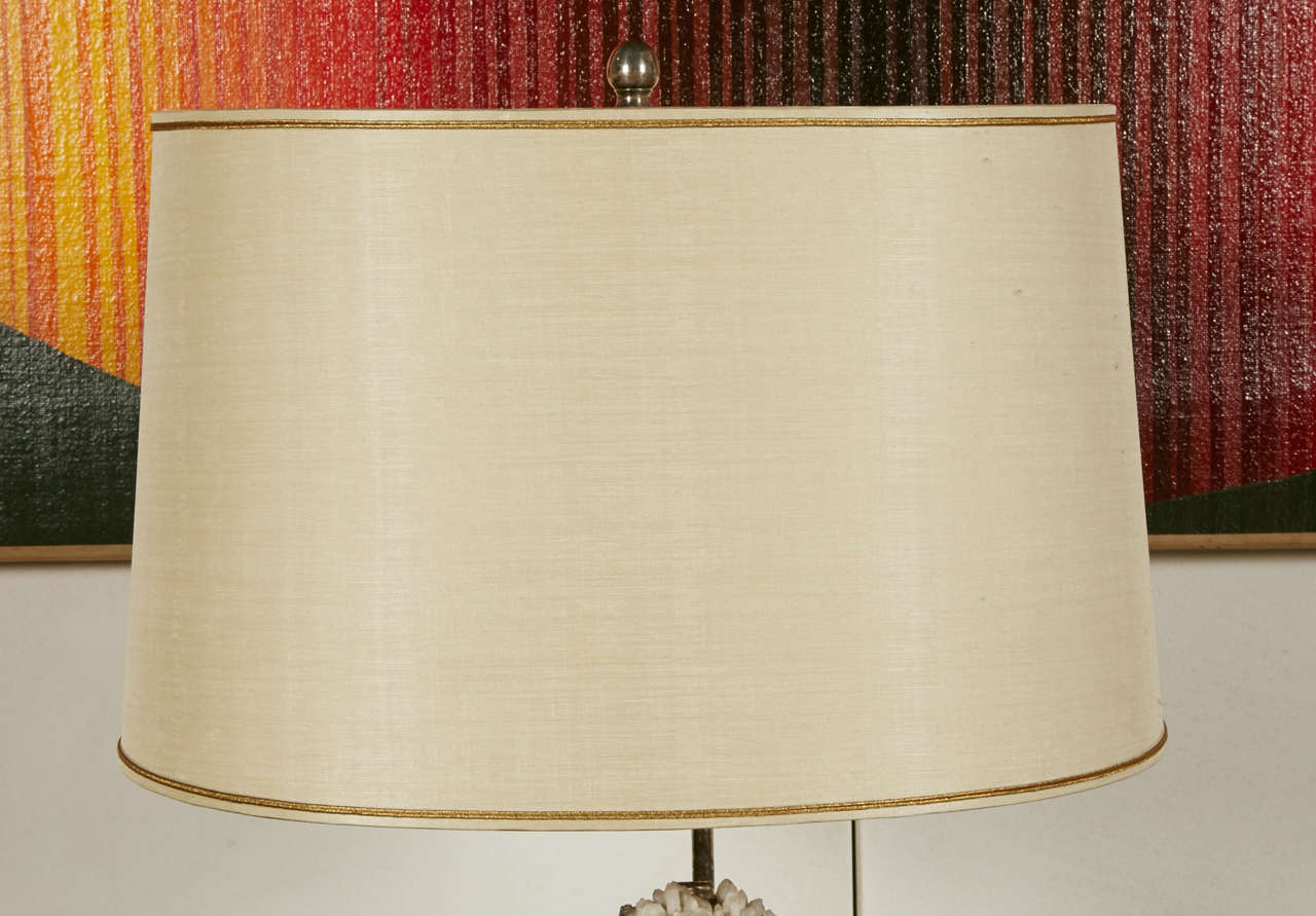 Belgian Elegant Table Lamp with Pyrite in the Manner of Willy Daro, circa 1970 For Sale