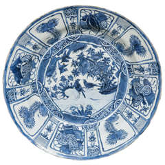 Large Chinese Blue and White Kraak Charger, Wanli