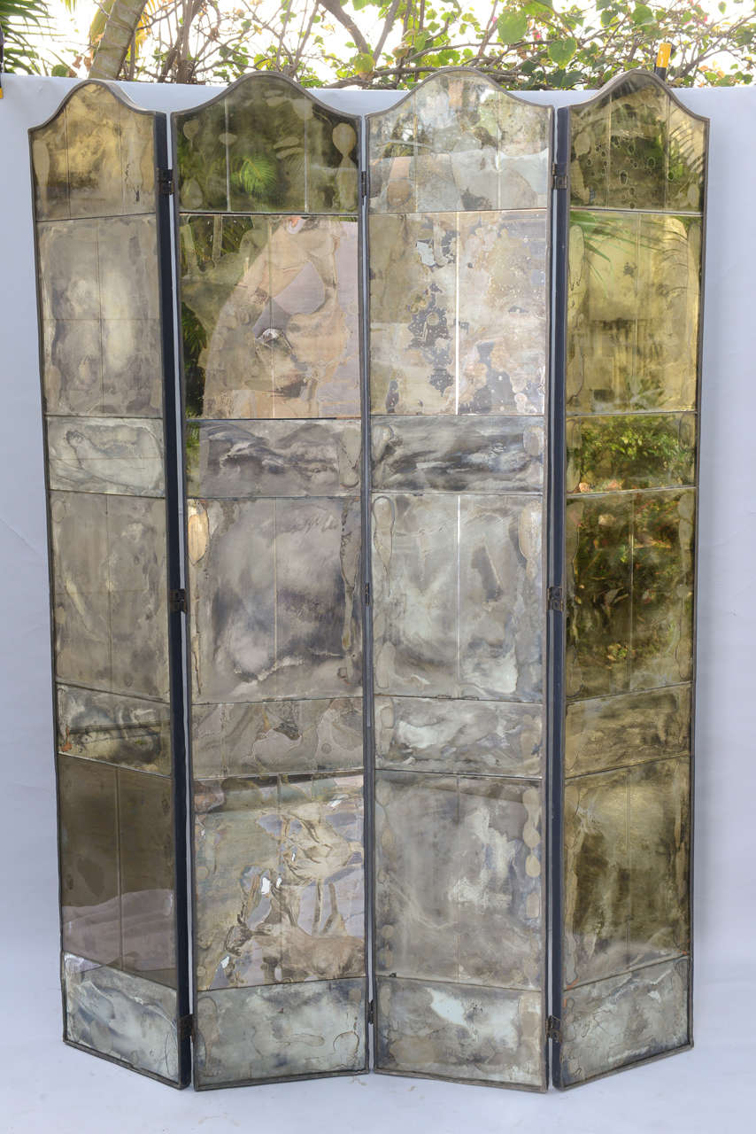 Four Panel Mirrored Screen