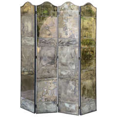 Four Panel Mirrored Screen