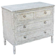 Painted Faux Bamboo Three-drawer Commode