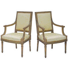 Pair of Early 19th Century Louis XVI Fauteuils