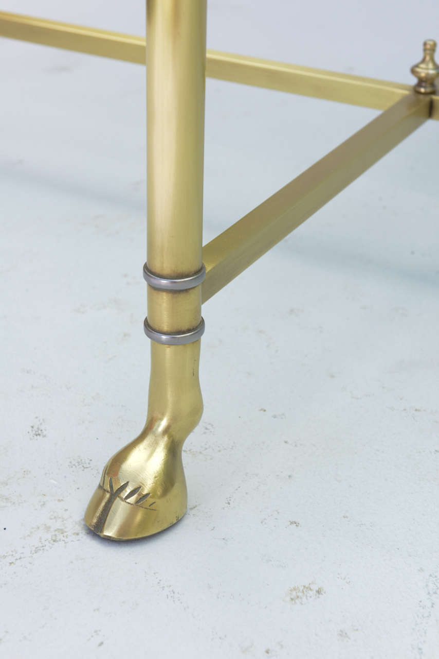 Polished Brass Cocktail Table with Oval Glass Top 1