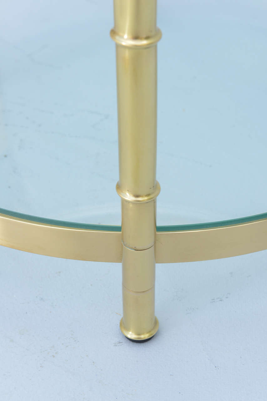 Polished Brass Faux Bamboo End Table 2