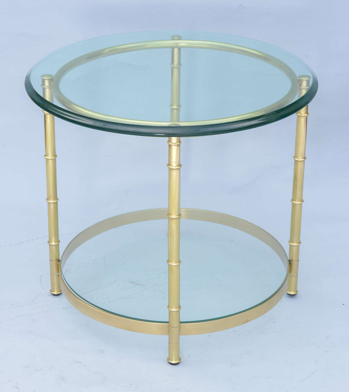 Polished Brass Faux Bamboo End Table 3