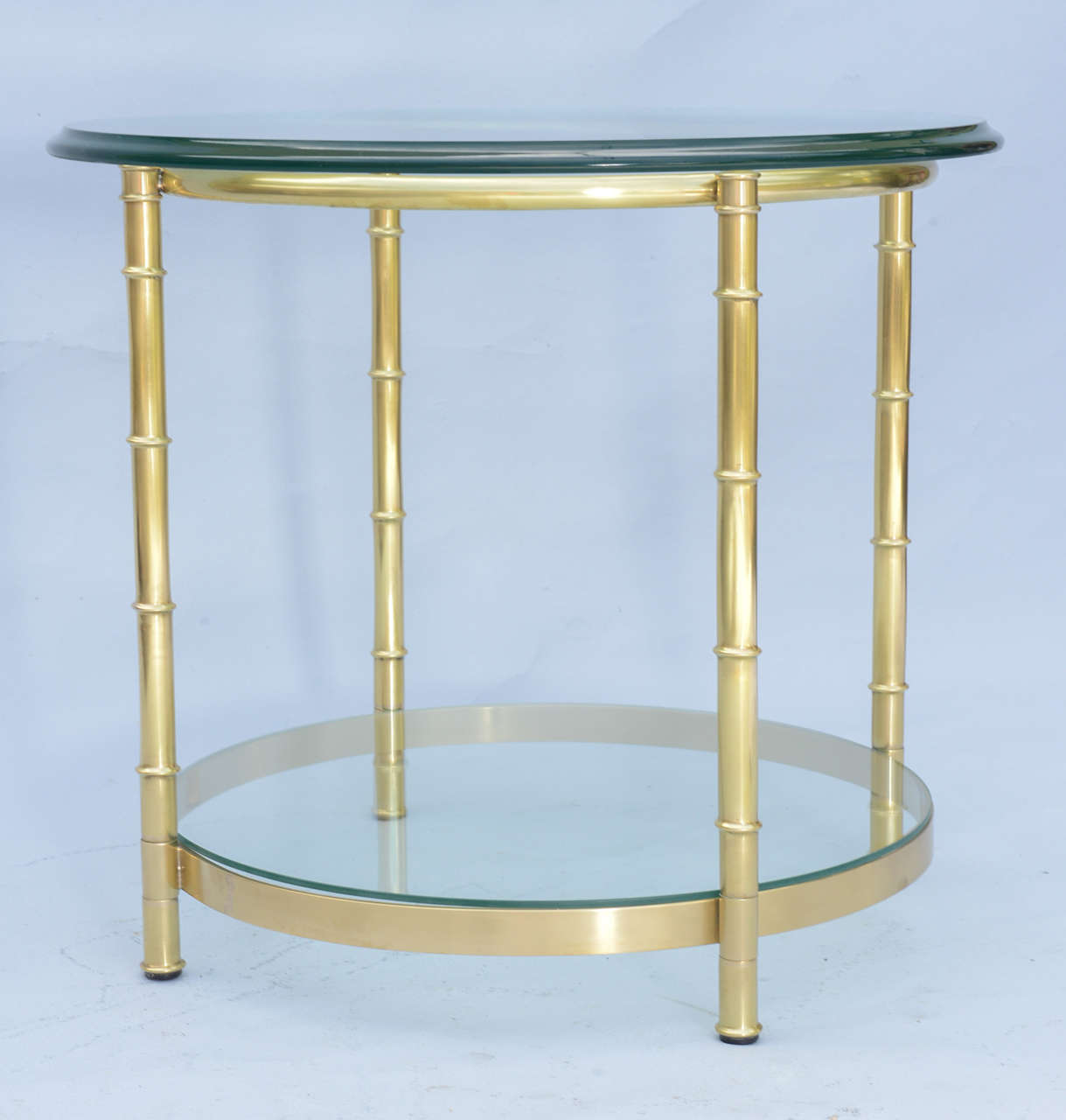 Polished Brass Faux Bamboo End Table 4