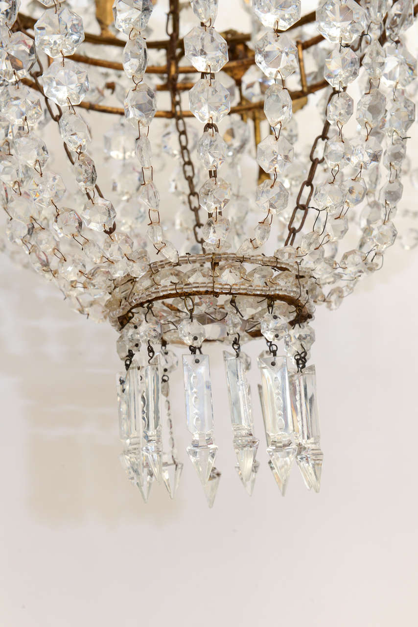 Empire Form Crystal Chandelier In Excellent Condition In West Palm Beach, FL