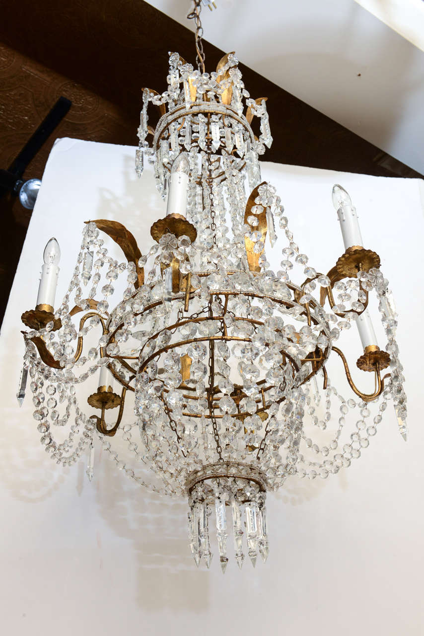 20th Century Empire Form Crystal Chandelier