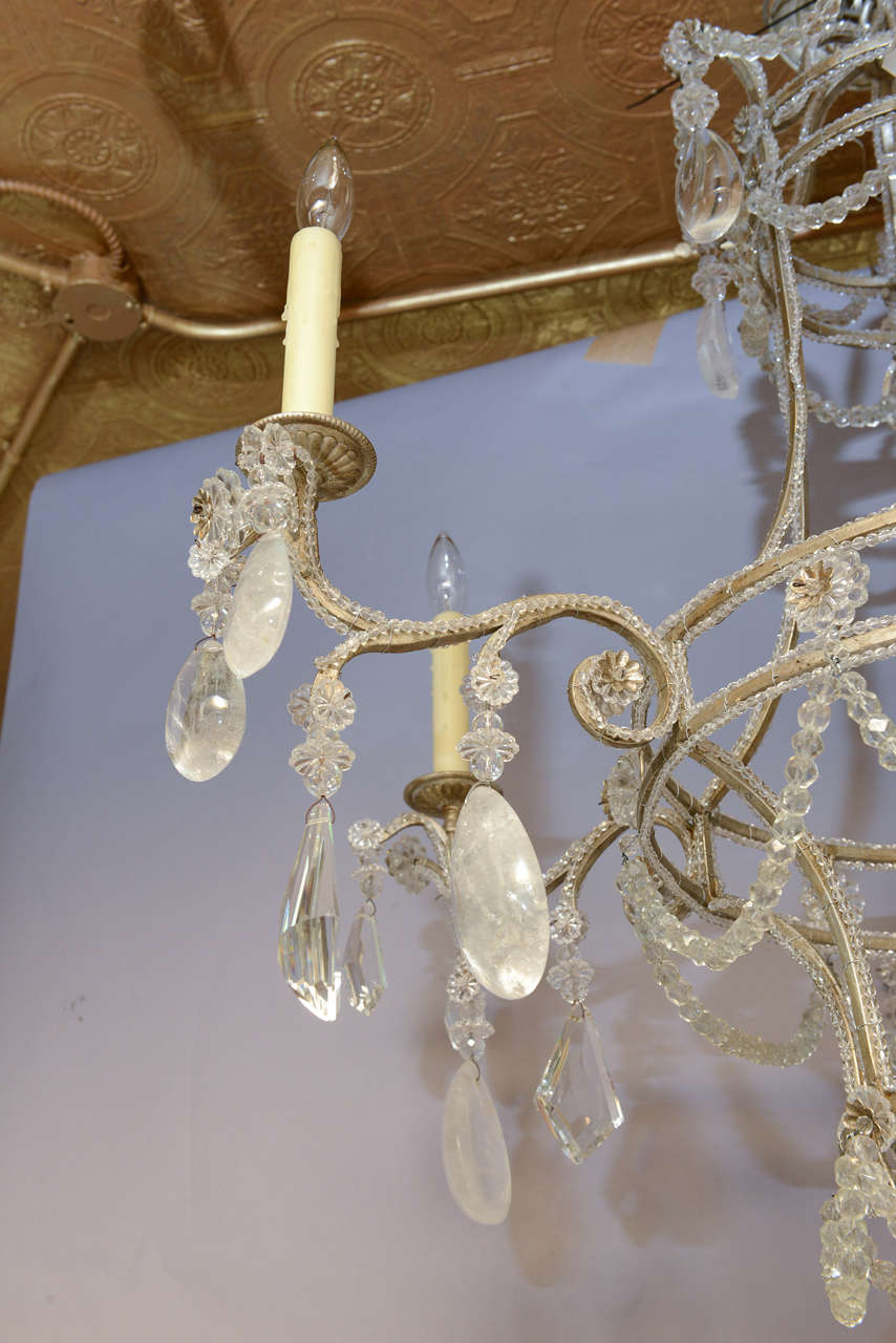 Beaded Six-Arm Chandelier with Rock Crystal Accents 5