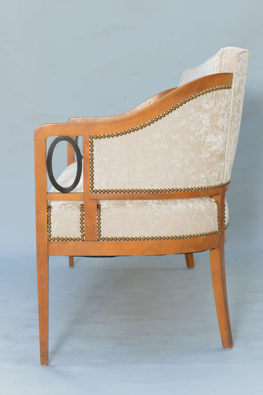 Fabric Biedermeier Style Upholstered Settee