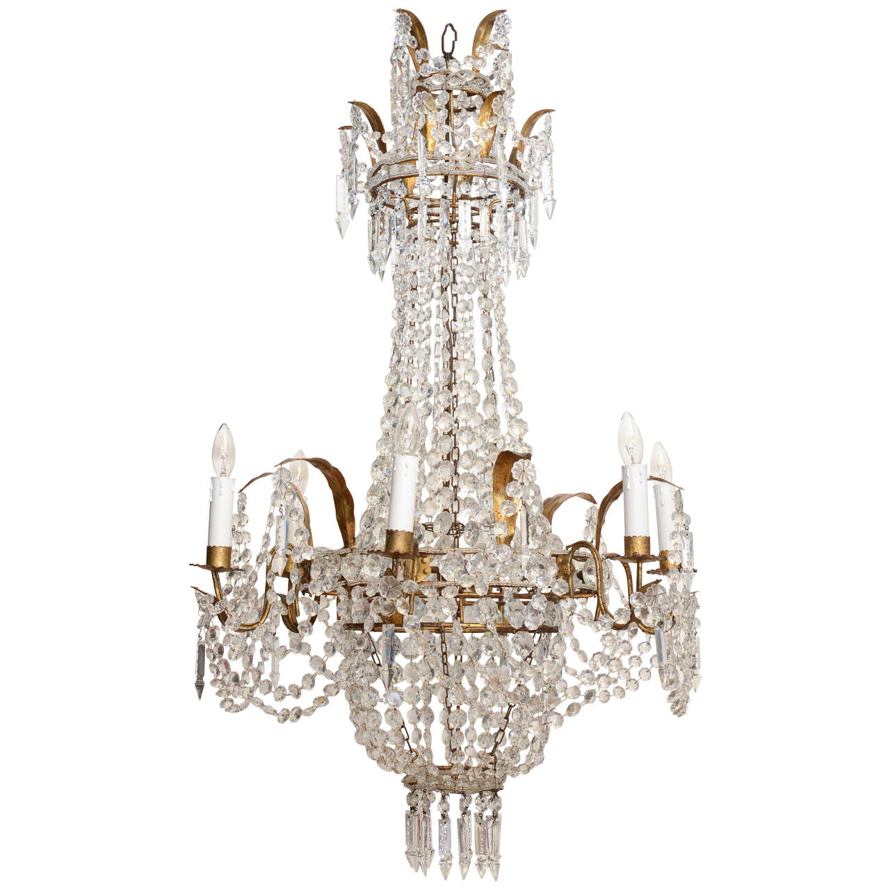 Empire Form Crystal Chandelier For Sale at 1stDibs