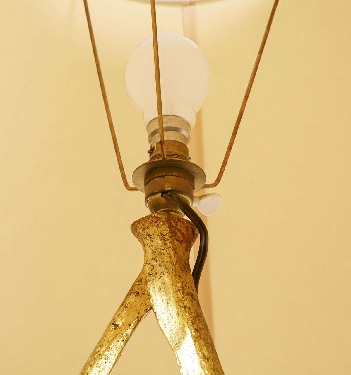 Gilt Patinated Bronze Floor Lamp by Félix Agostini, 1955-60 In Good Condition In Paris, FR
