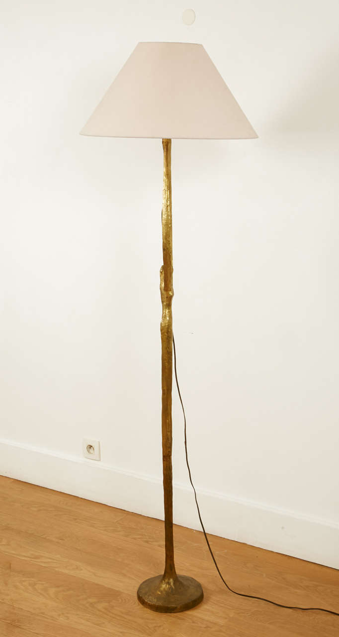 Gilt Patinated Bronze Floor Lamp by Félix Agostini, 1955-60 1
