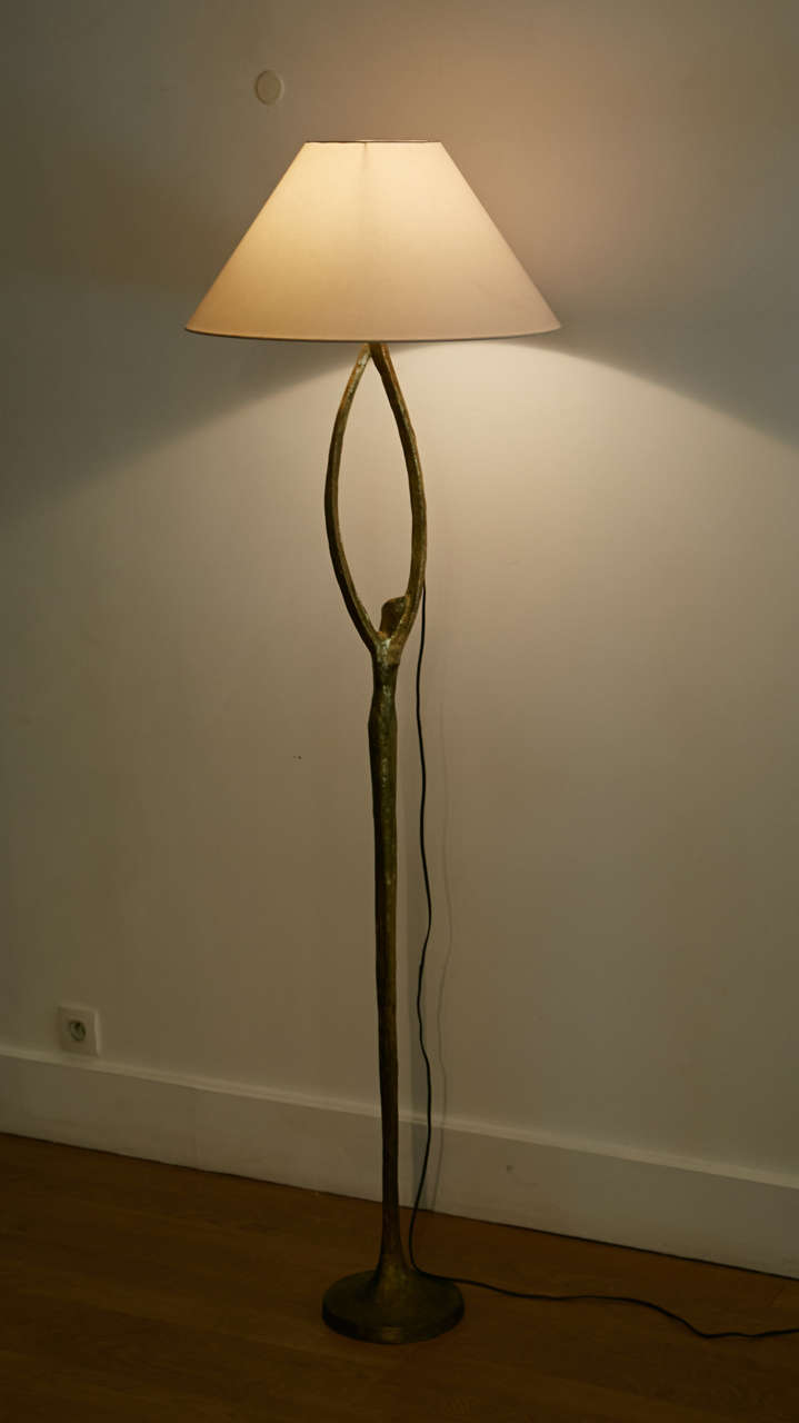 Gilt Patinated Bronze Floor Lamp by Félix Agostini, 1955-60 4