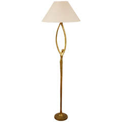 Gilt Patinated Bronze Floor Lamp by Félix Agostini, 1955-60