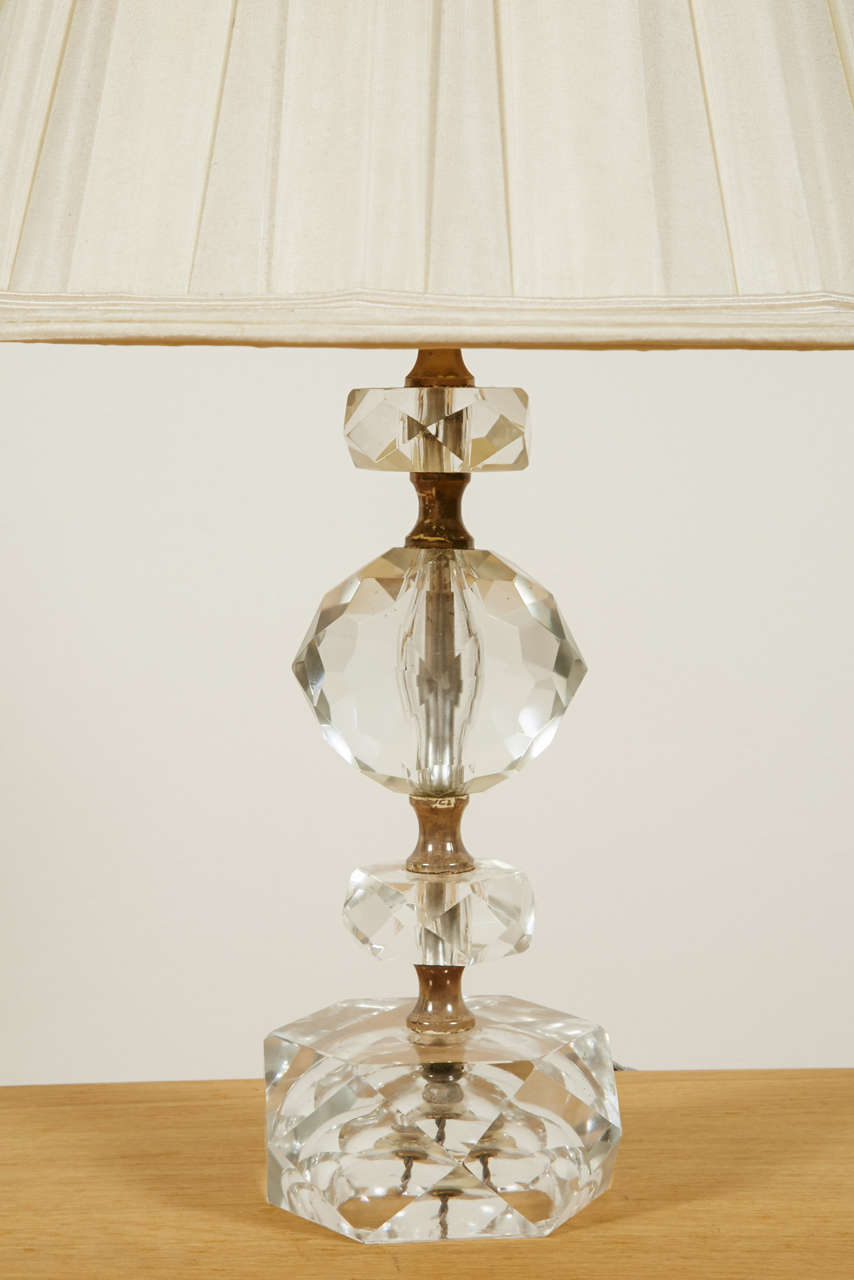 cut glass table lamp vintage