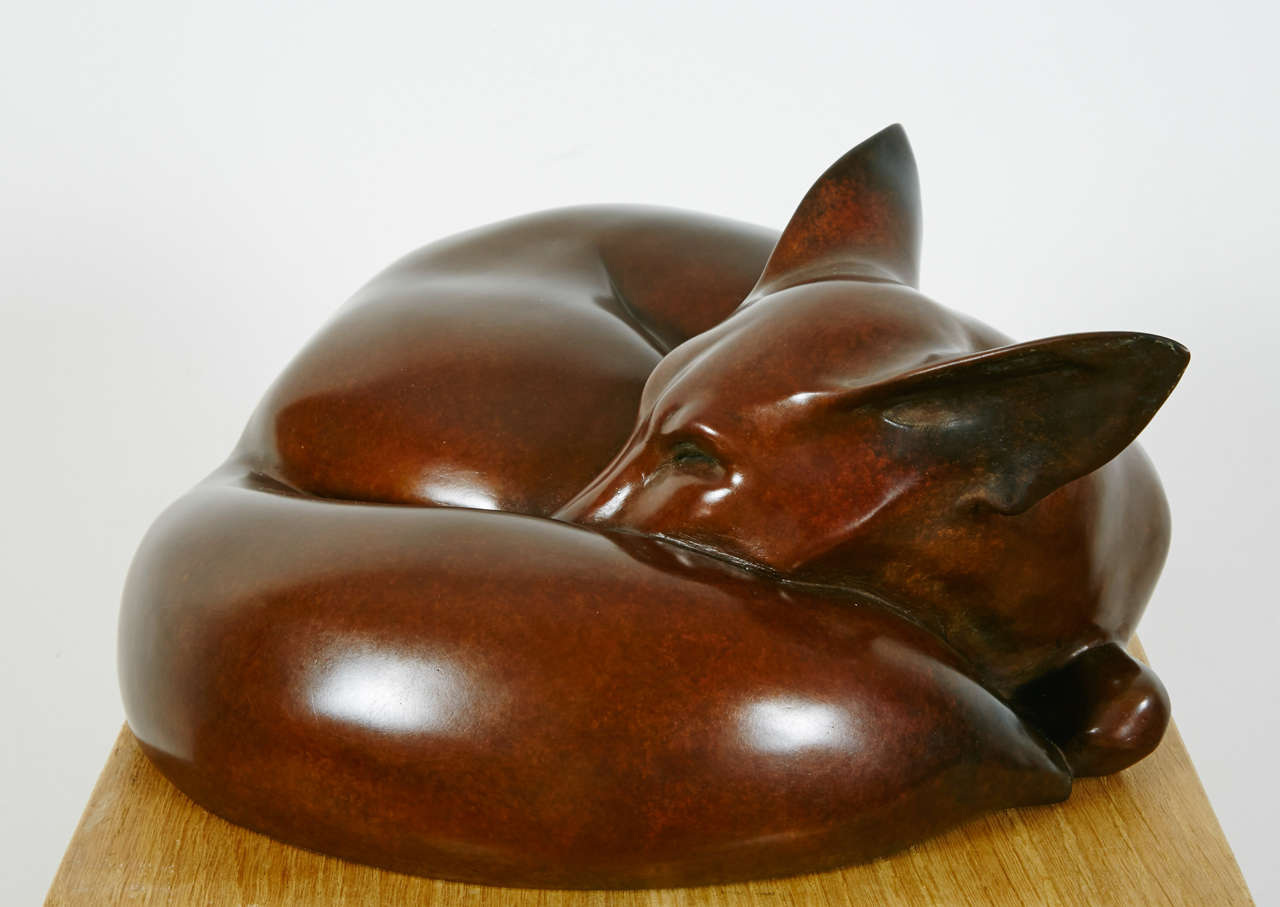 sleeping fox statue