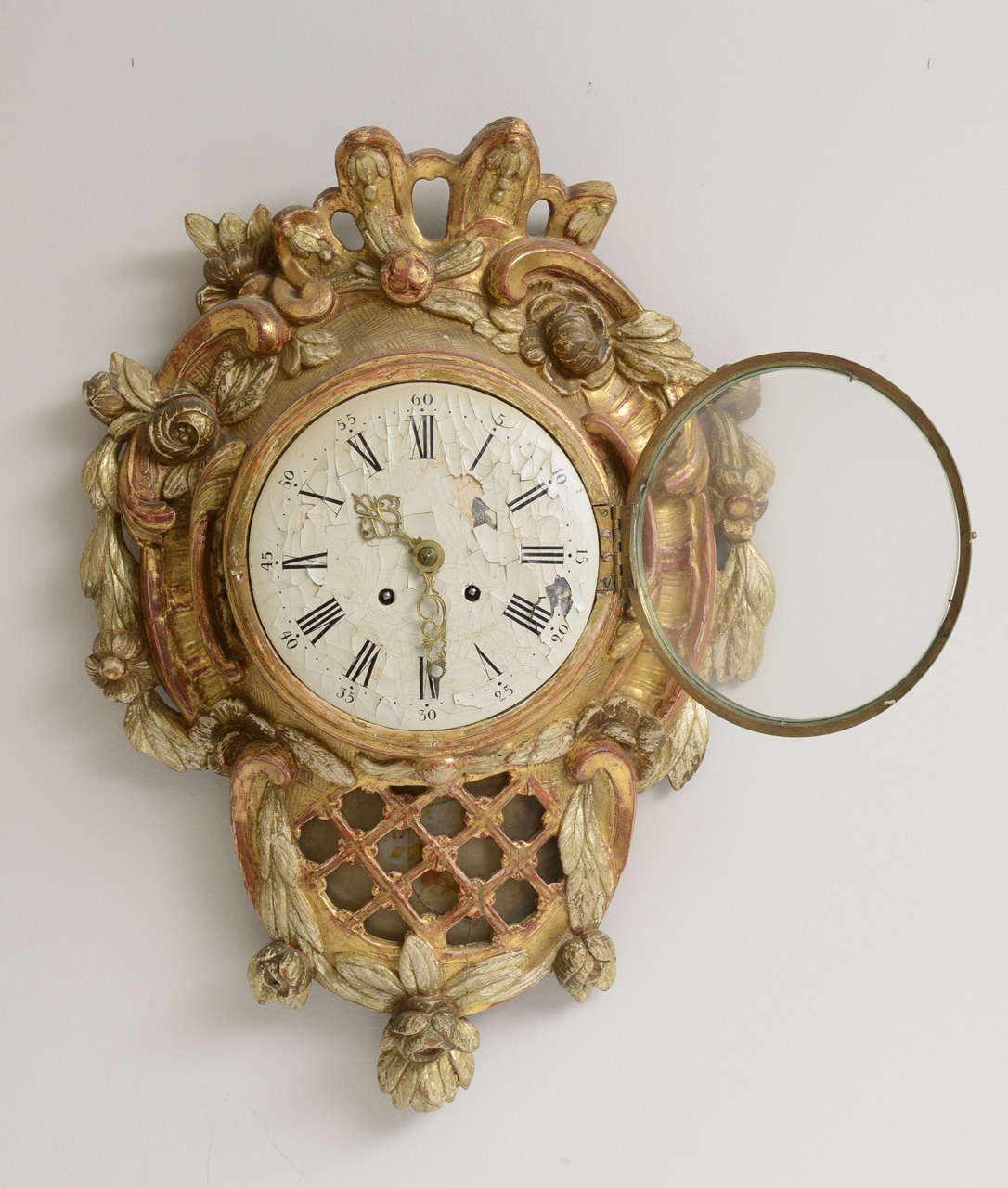 Swedish Giltwood Wall Clock, Late 18th Century For Sale 4