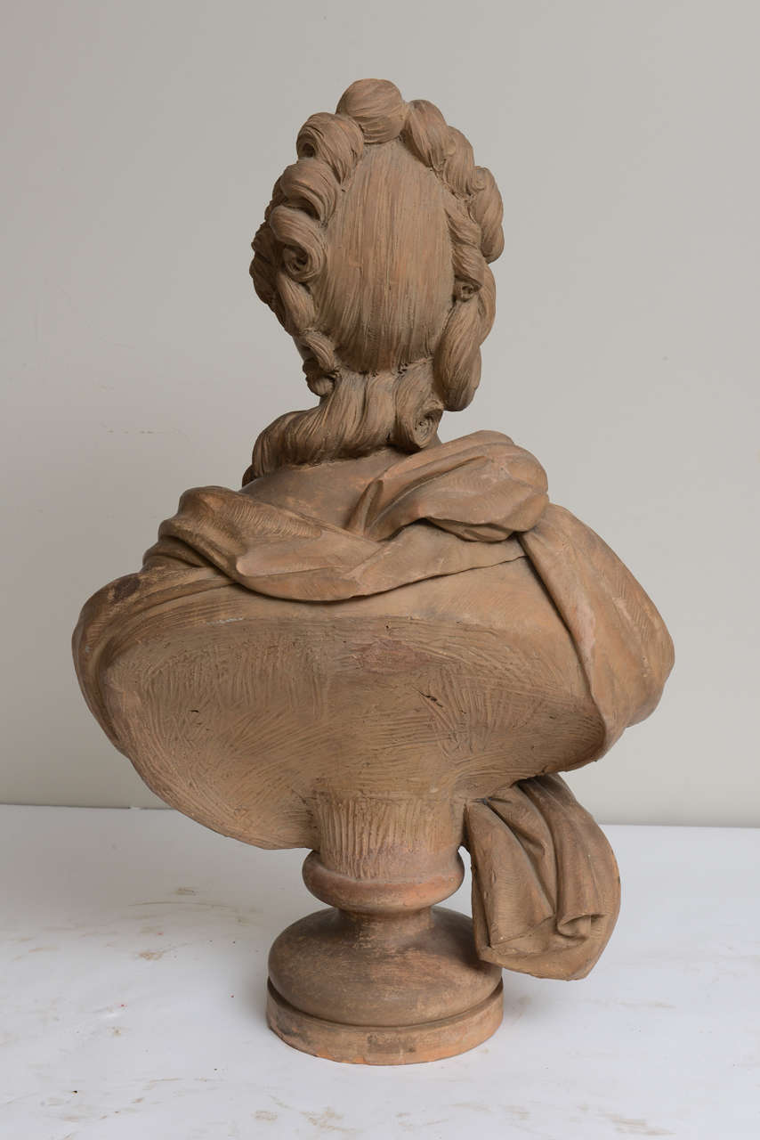 French Terracotta Bust of a Lady, 19th Century For Sale 2