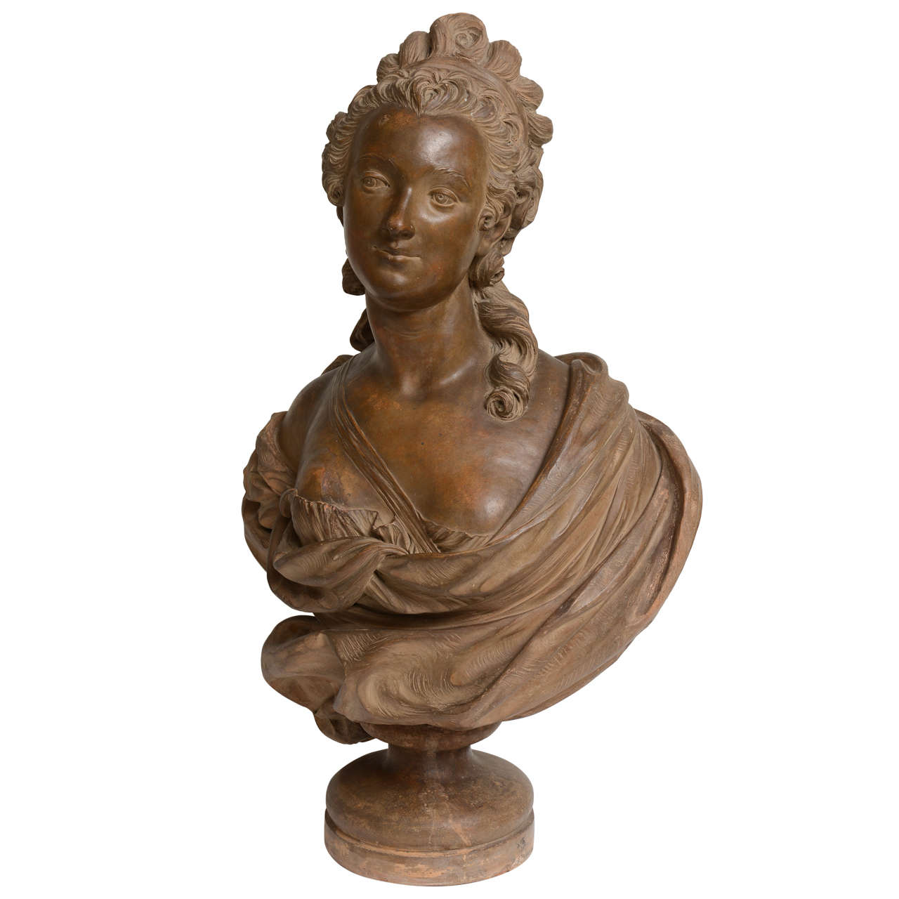 French Terracotta Bust of a Lady, 19th Century For Sale