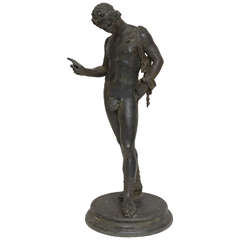 Bronze Sculpture of  Nude Roman Man in Sandals