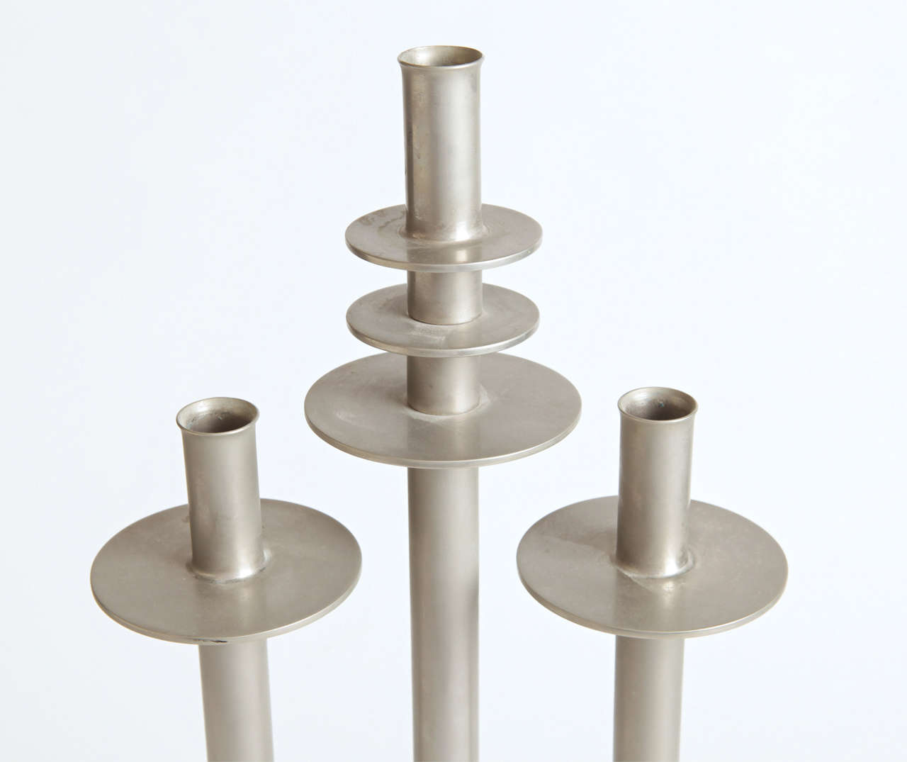 Monumental Art Deco Candlesticks in the Manner of Serge Chermayeff for Dryad In Good Condition For Sale In Dallas, TX