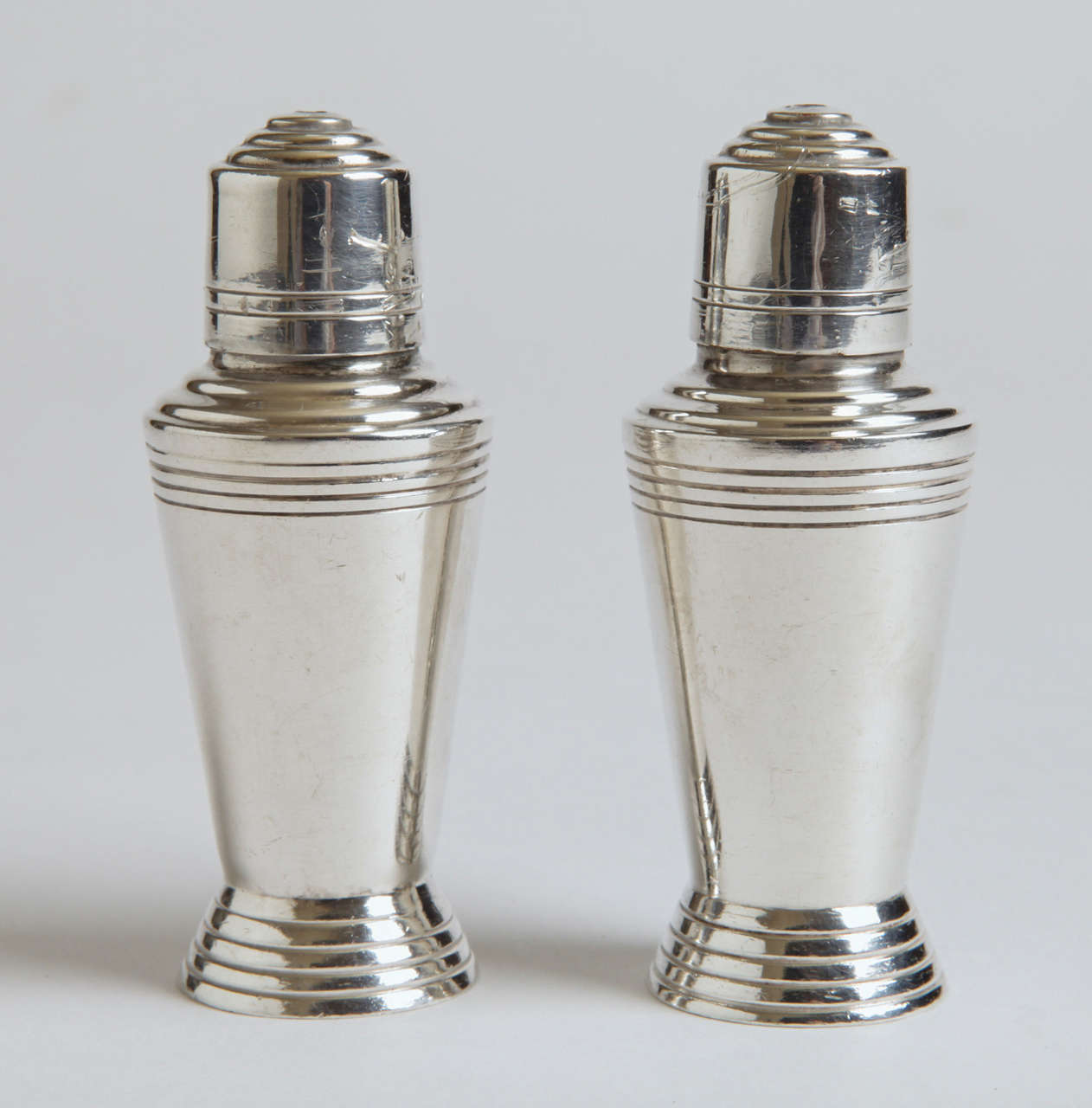 Mid-20th Century Keith Murray for Mappin & Webb Art Deco Cocktail, Salt and Pepper Shakers