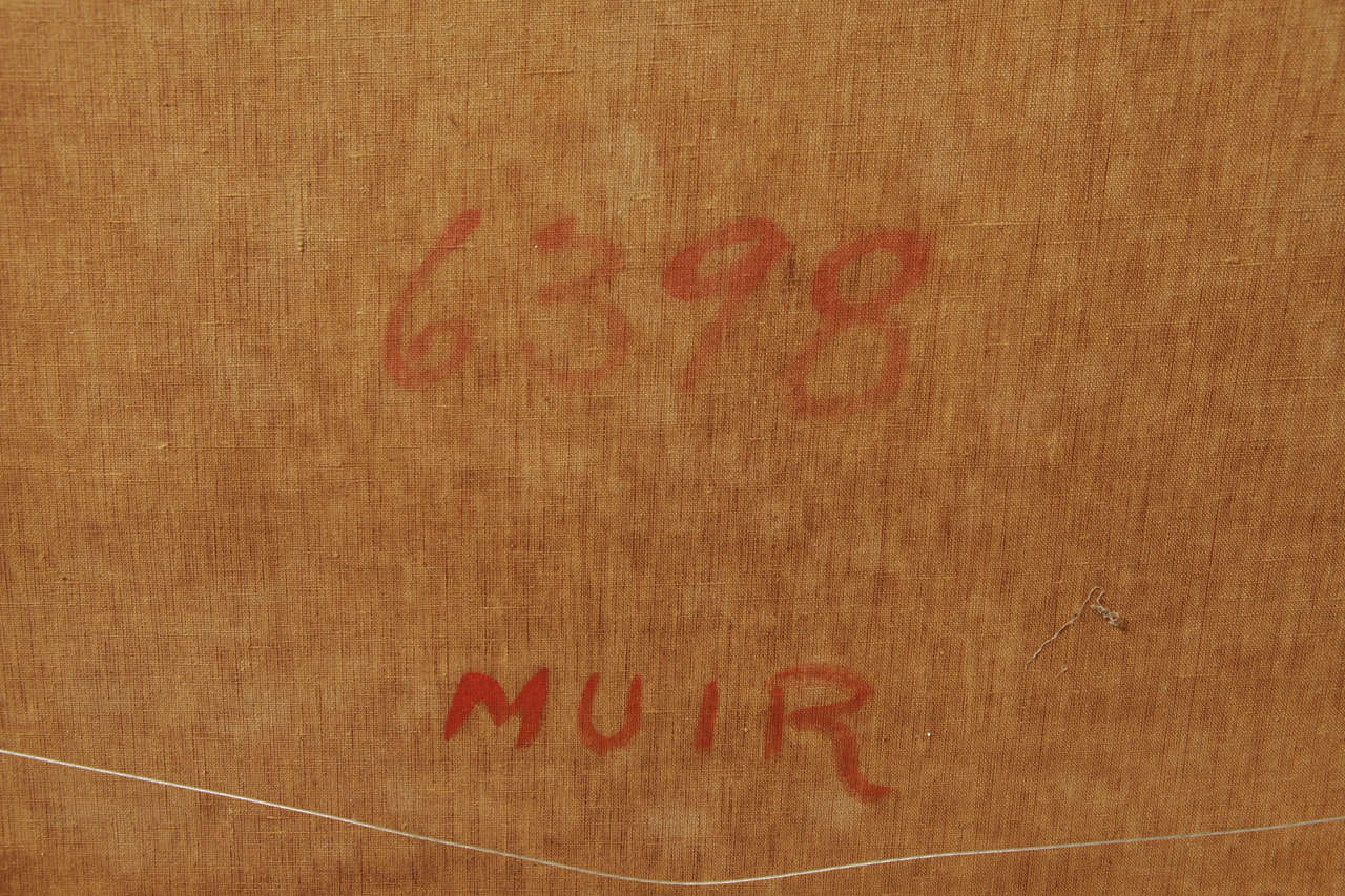 John Muir, Oil on Canvas, WPA Skyscraper, Military Waterfront Scene For Sale 2