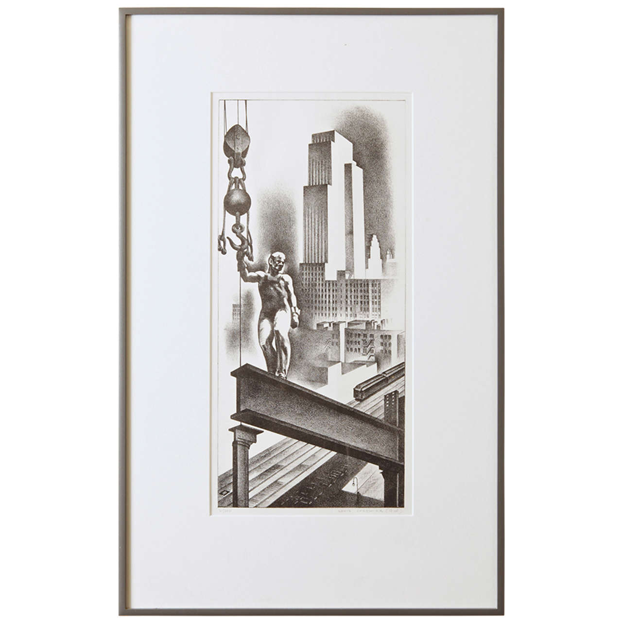 Louis Lozowick "Above the City" WPA Skyscraper litho Ney York City For Sale