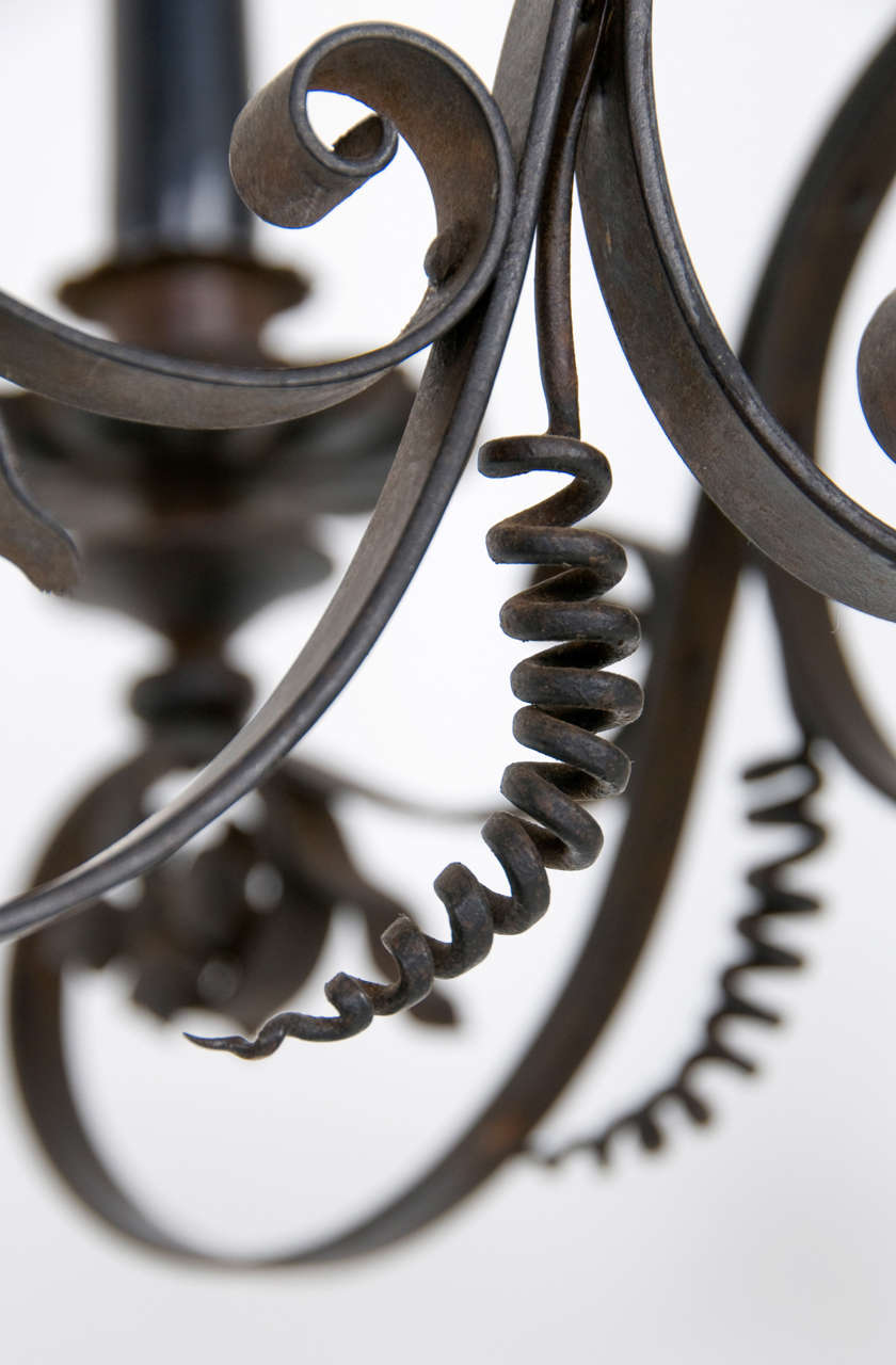 Decorative Forged Iron Chandelier In Excellent Condition For Sale In Maastricht, NL